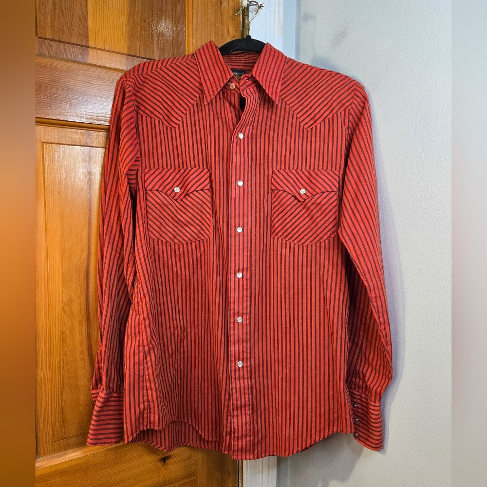 Vintage Western Fashions Pearl Snap Striped Western Shirt